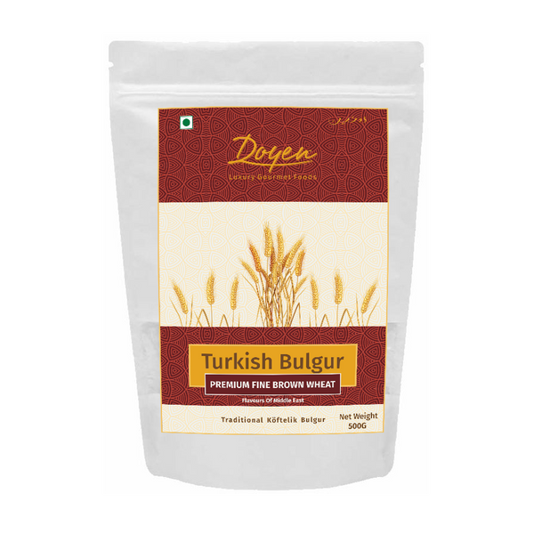 Brown Bulgur - Fine Broken Middle Eastern Bulgur (Burghul) 500g | For Salads | Kebabs n Kibbeh | Pilaf