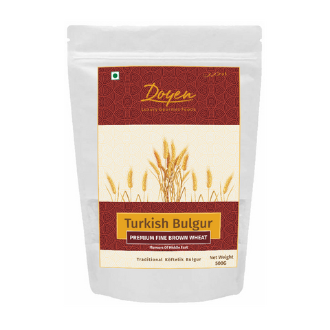 Brown Bulgur - Fine Broken Middle Eastern Bulgur (Burghul) 500g | For Salads | Kebabs n Kibbeh | Pilaf