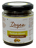 Doyen Smoke Grilled Green Olives - Imported Mediterranean Olives | Best for Salads & Mezze Platter |